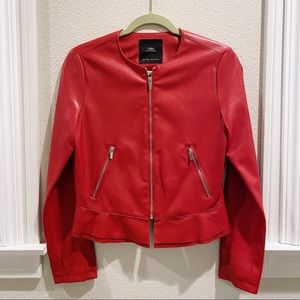 Zara Red Leather Jacket